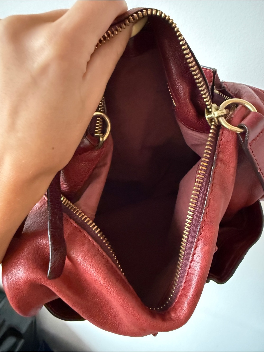 Authentic Vintage Chloe Red Leather Hobo Bag with Braided Handle - Picture 8 of 8